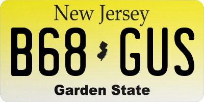 NJ license plate B68GUS