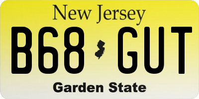 NJ license plate B68GUT