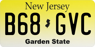 NJ license plate B68GVC