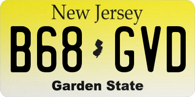 NJ license plate B68GVD