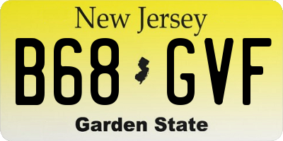 NJ license plate B68GVF