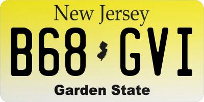NJ license plate B68GVI