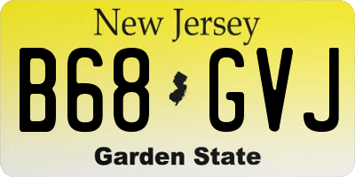 NJ license plate B68GVJ