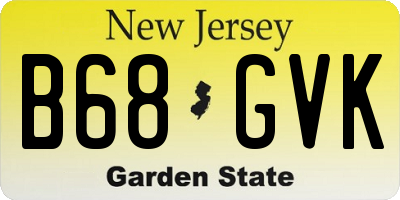 NJ license plate B68GVK