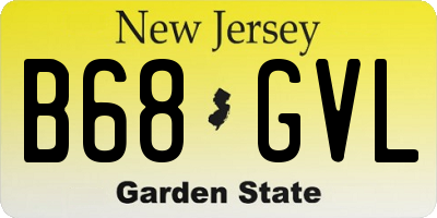 NJ license plate B68GVL