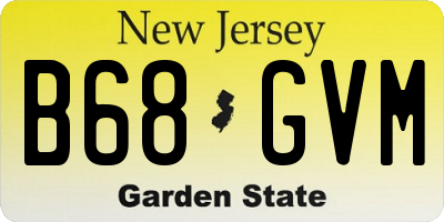 NJ license plate B68GVM