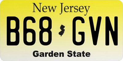 NJ license plate B68GVN