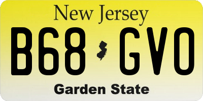 NJ license plate B68GVO