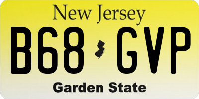 NJ license plate B68GVP