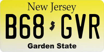 NJ license plate B68GVR