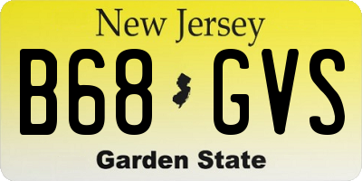 NJ license plate B68GVS