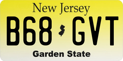 NJ license plate B68GVT
