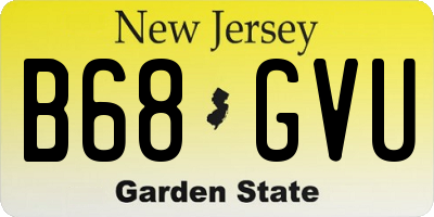 NJ license plate B68GVU