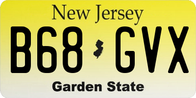 NJ license plate B68GVX