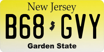 NJ license plate B68GVY