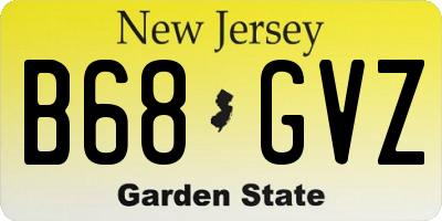 NJ license plate B68GVZ