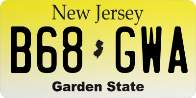 NJ license plate B68GWA