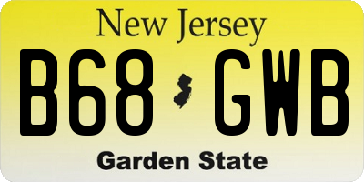 NJ license plate B68GWB
