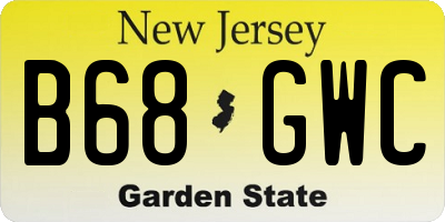 NJ license plate B68GWC