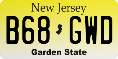 NJ license plate B68GWD