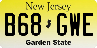 NJ license plate B68GWE