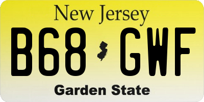 NJ license plate B68GWF