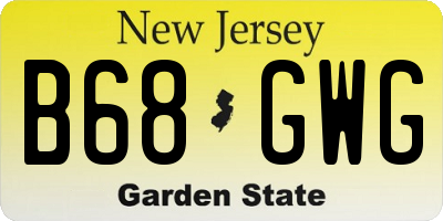 NJ license plate B68GWG