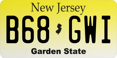 NJ license plate B68GWI