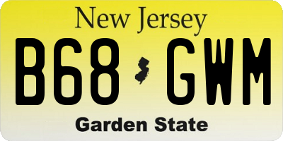 NJ license plate B68GWM