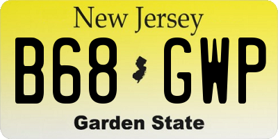 NJ license plate B68GWP