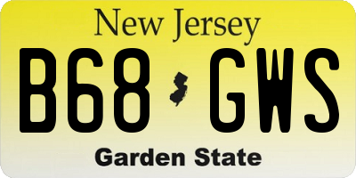 NJ license plate B68GWS