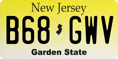 NJ license plate B68GWV
