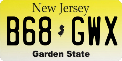 NJ license plate B68GWX