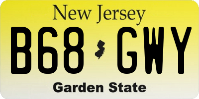NJ license plate B68GWY