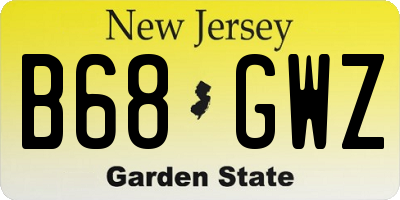 NJ license plate B68GWZ