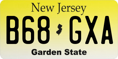 NJ license plate B68GXA