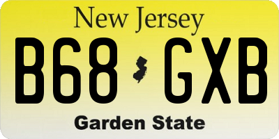NJ license plate B68GXB
