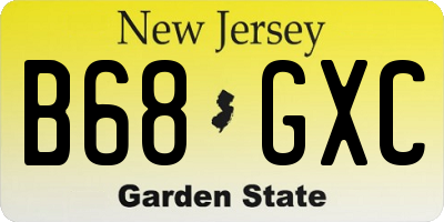 NJ license plate B68GXC