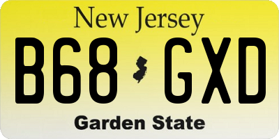 NJ license plate B68GXD