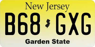 NJ license plate B68GXG