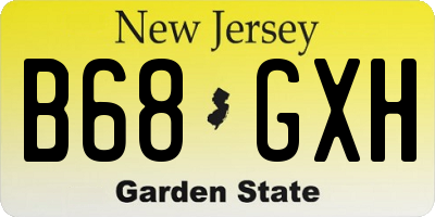NJ license plate B68GXH