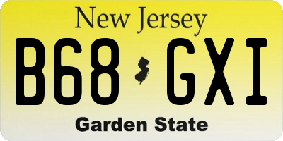 NJ license plate B68GXI