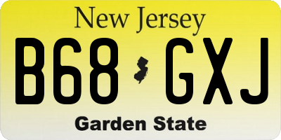 NJ license plate B68GXJ