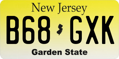 NJ license plate B68GXK