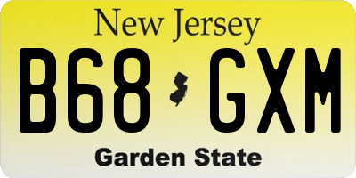 NJ license plate B68GXM