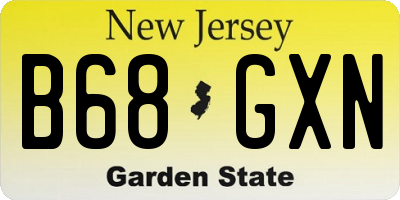 NJ license plate B68GXN