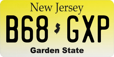 NJ license plate B68GXP
