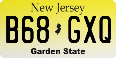 NJ license plate B68GXQ