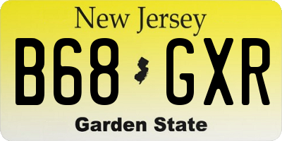 NJ license plate B68GXR
