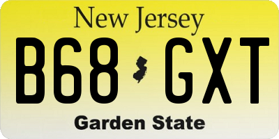 NJ license plate B68GXT